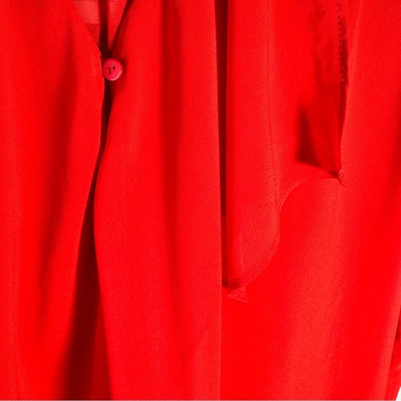 Addition Elle Red Sheer Ruffle Sleeveless Blouse Size 16 - Picture 7 of 11